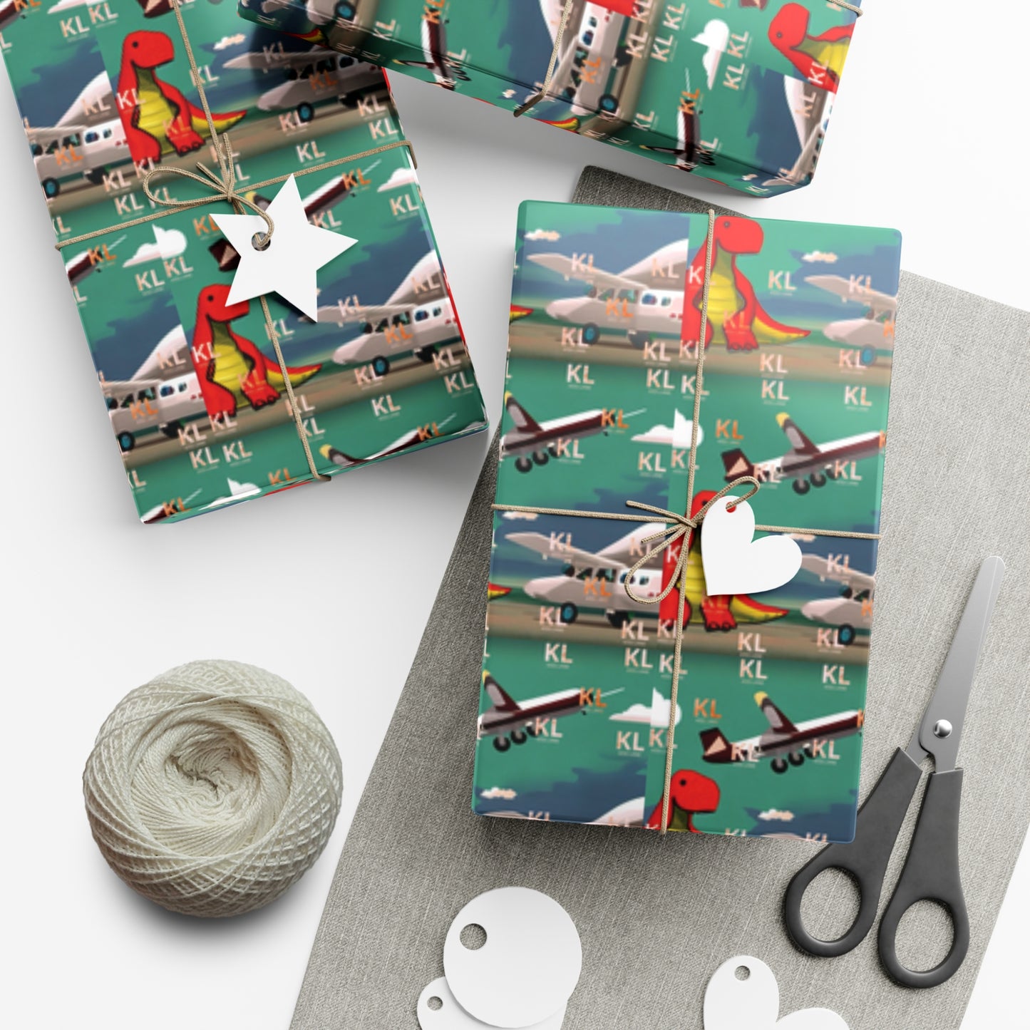 Dino Plane - Gift Wrap Papers