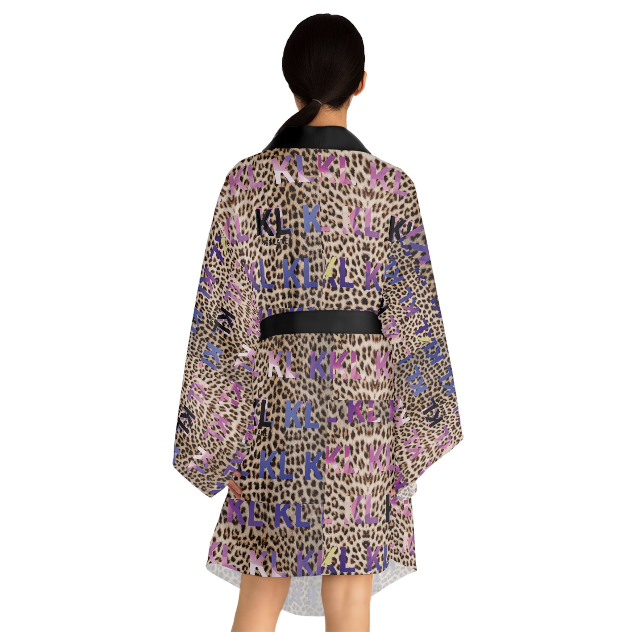Kiss Lane Leopard - Long Sleeve Kimono Robe