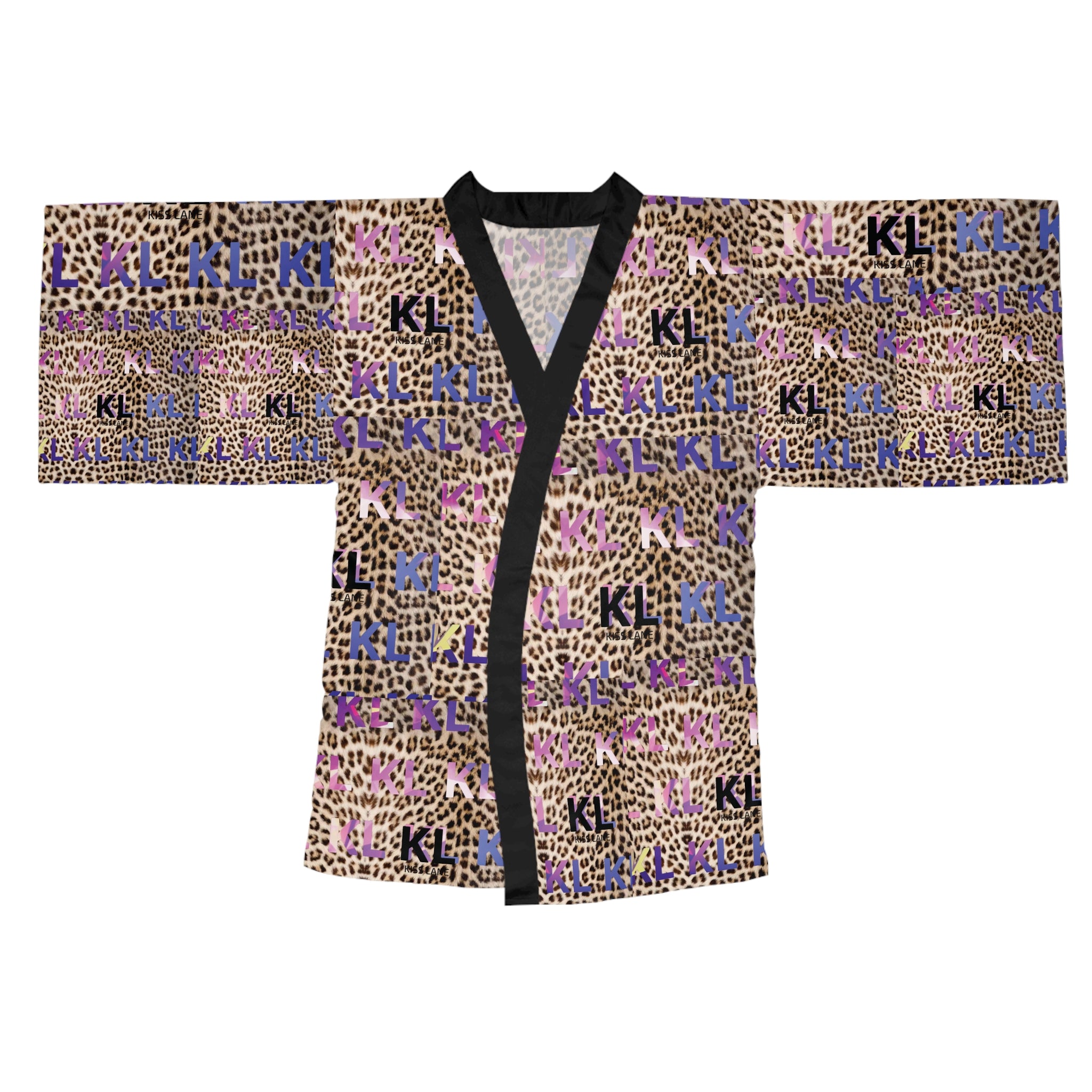 Kiss Lane Leopard - Long Sleeve Kimono Robe