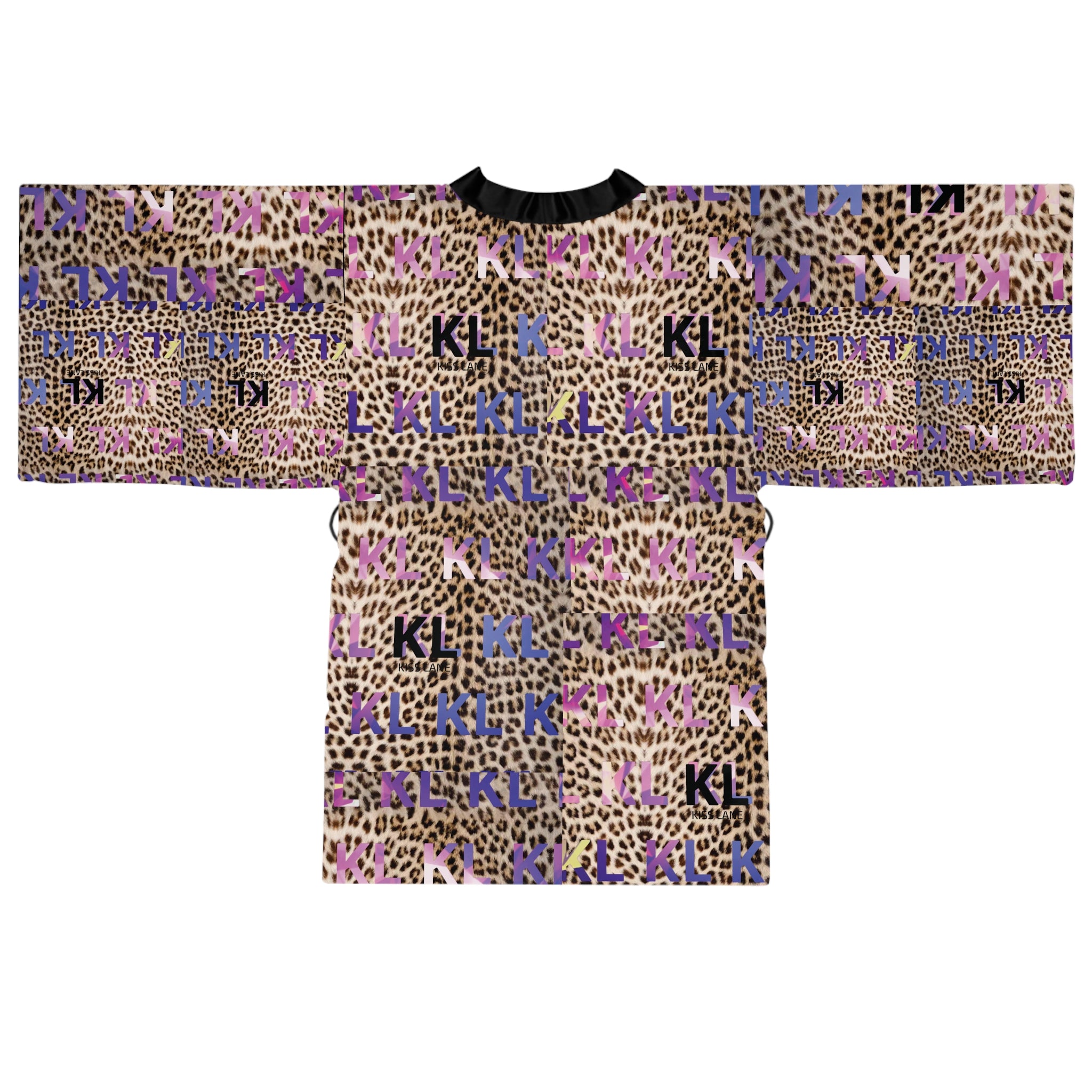 Kiss Lane Leopard - Long Sleeve Kimono Robe (AOP)