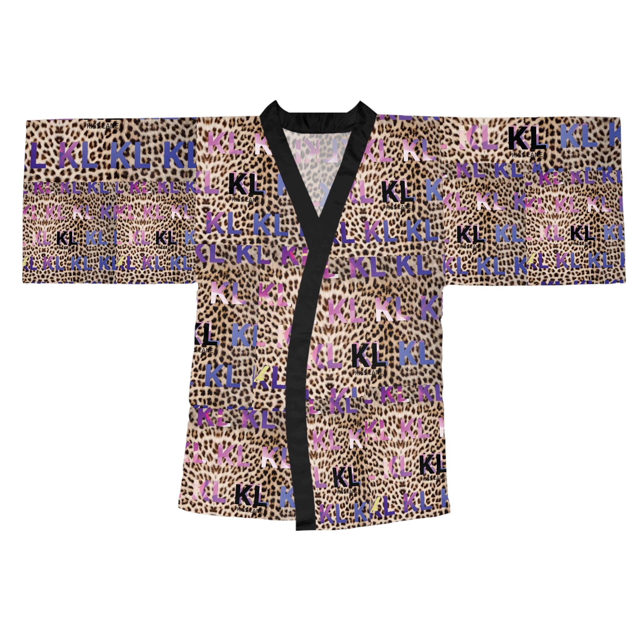 Kiss Lane Leopard - Long Sleeve Kimono Robe (AOP)