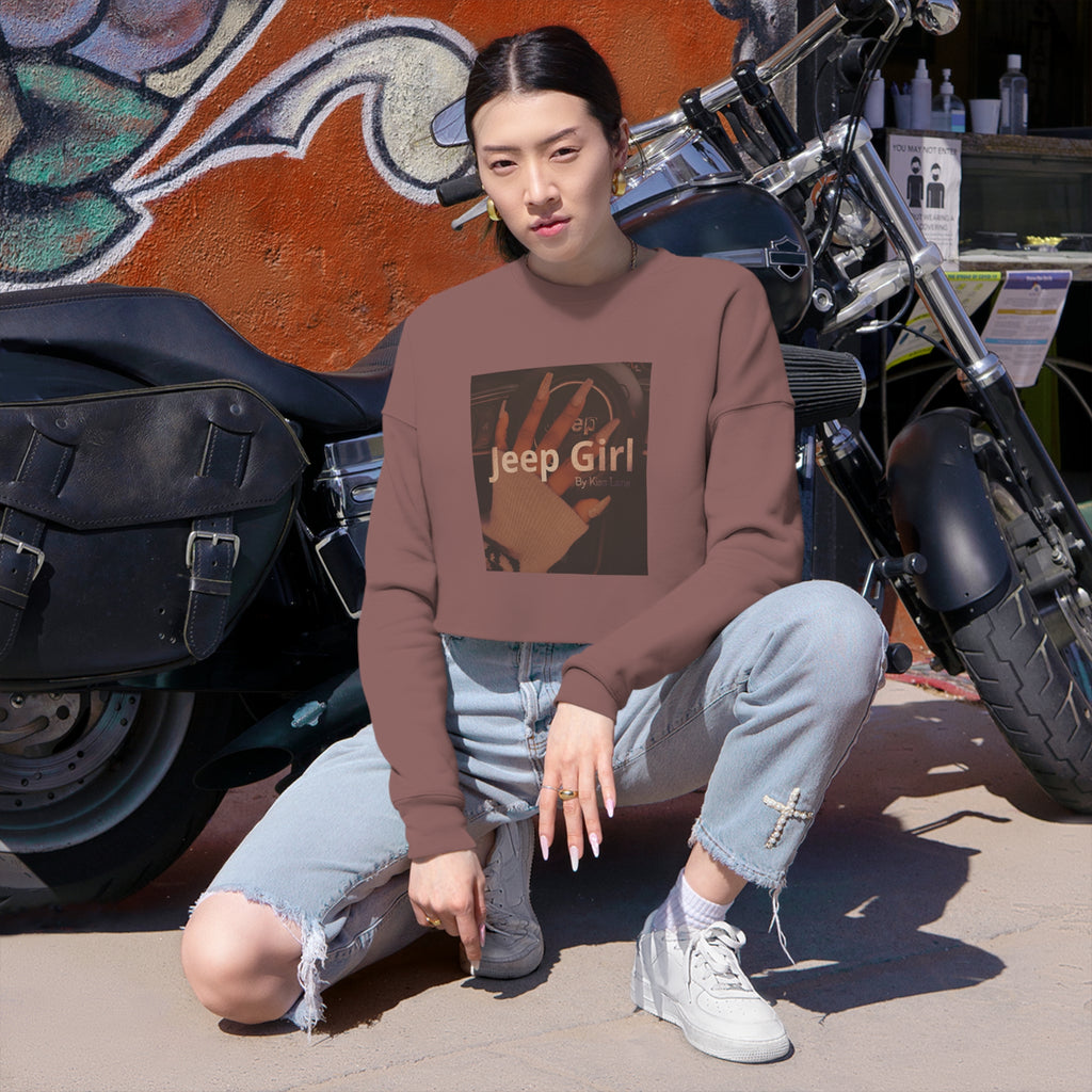 Jeep Girl Hand by Kiss Lane Women's Cropped Sweatshirt