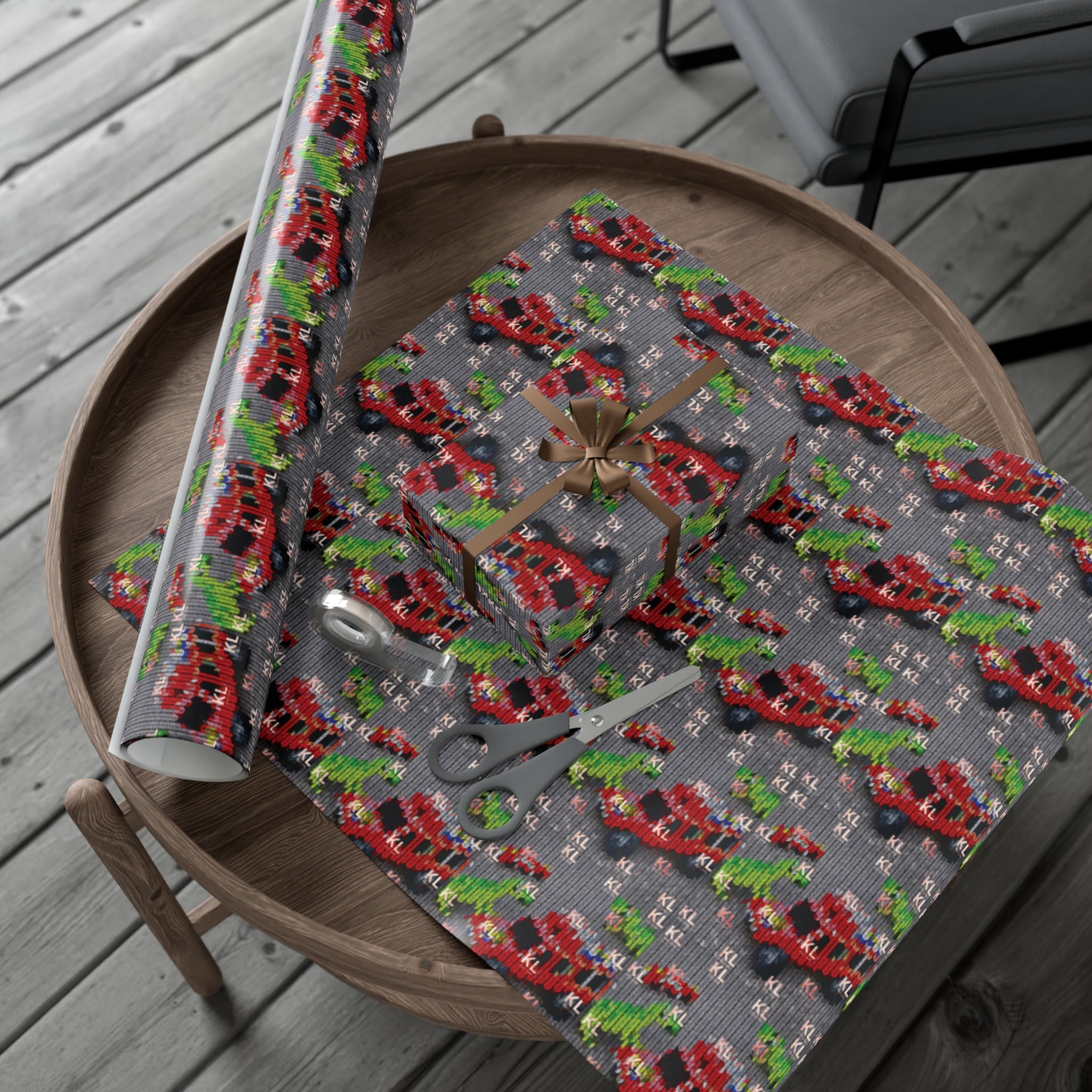 Dino Truck - Gift Wrap Papers