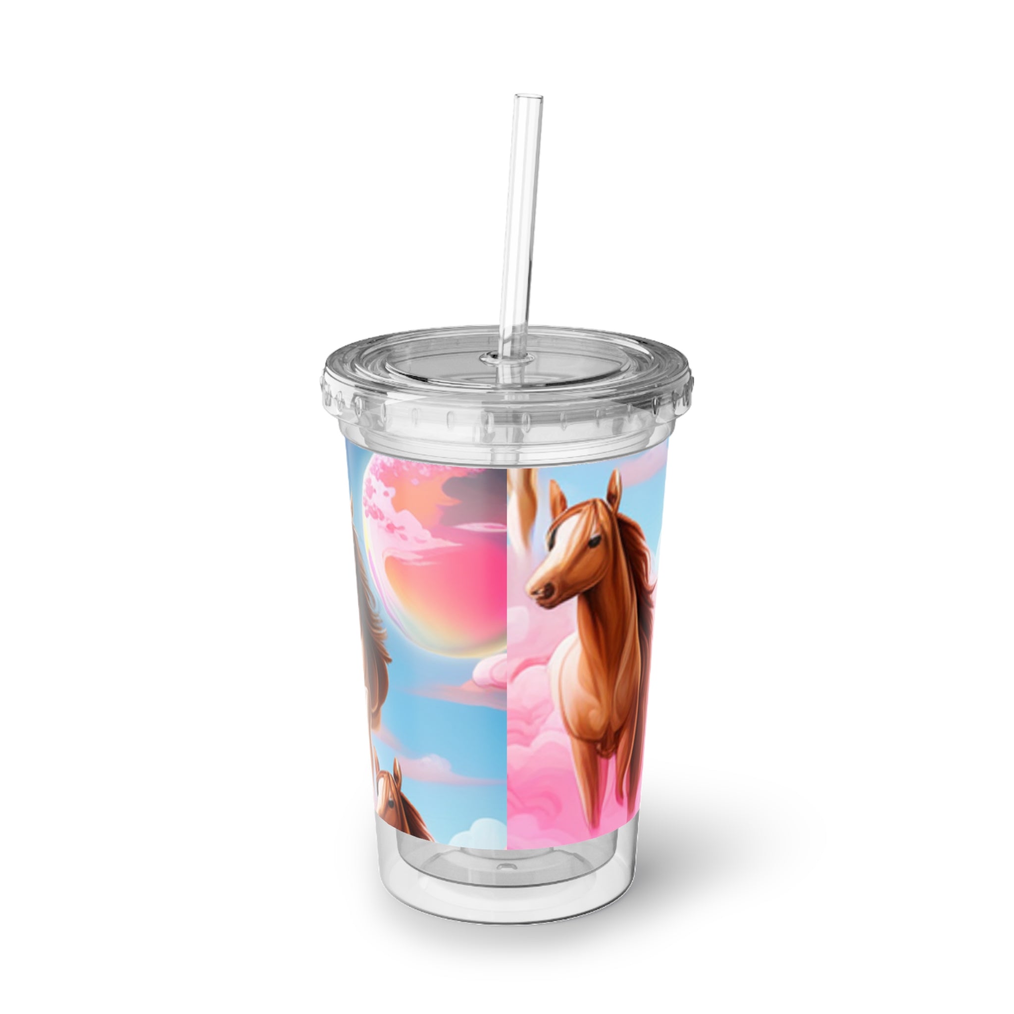 Pink Clouds and Horses - Suave Acrylic Cup