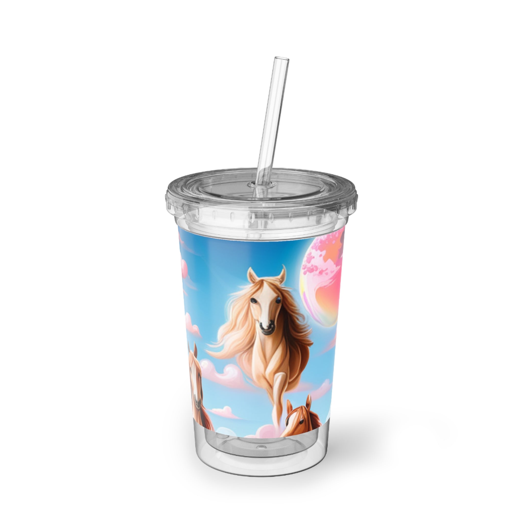 Pink Clouds and Horses - Suave Acrylic Cup
