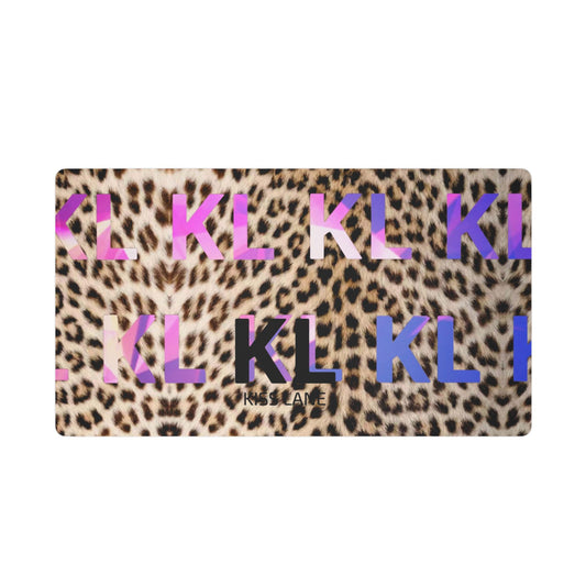 Leopard Print KL Monogram Stitched Edge Desk Mat