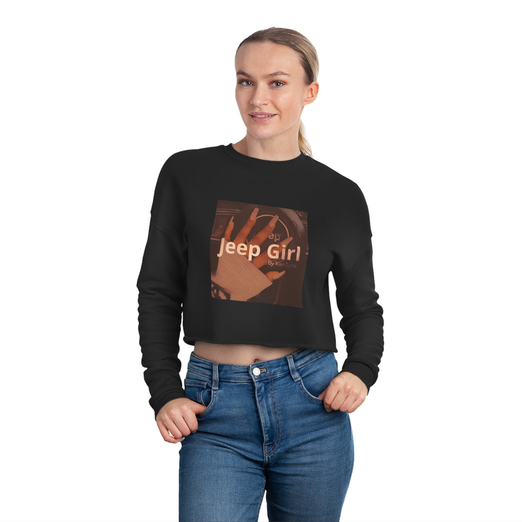 Jeep Girl Hand by Kiss Lane Women's Cropped Sweatshirt