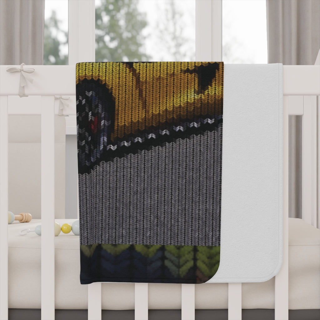 Yellow Sports Car Personalized Toddler Blanket