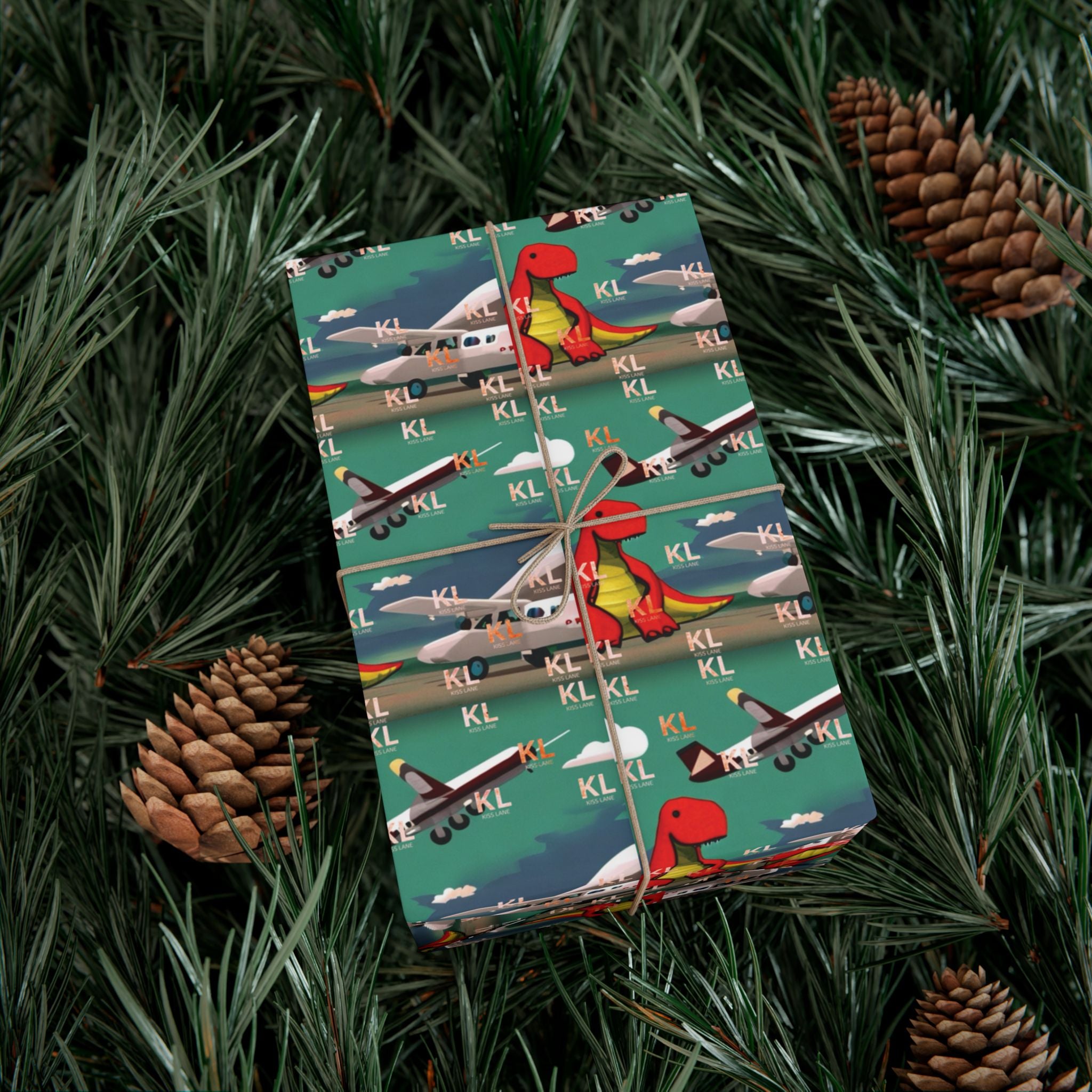Dino Plane - Gift Wrap Papers