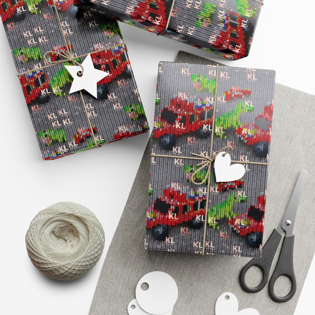 KL Kids Dinosaur & Truck Gift Wrap Paper