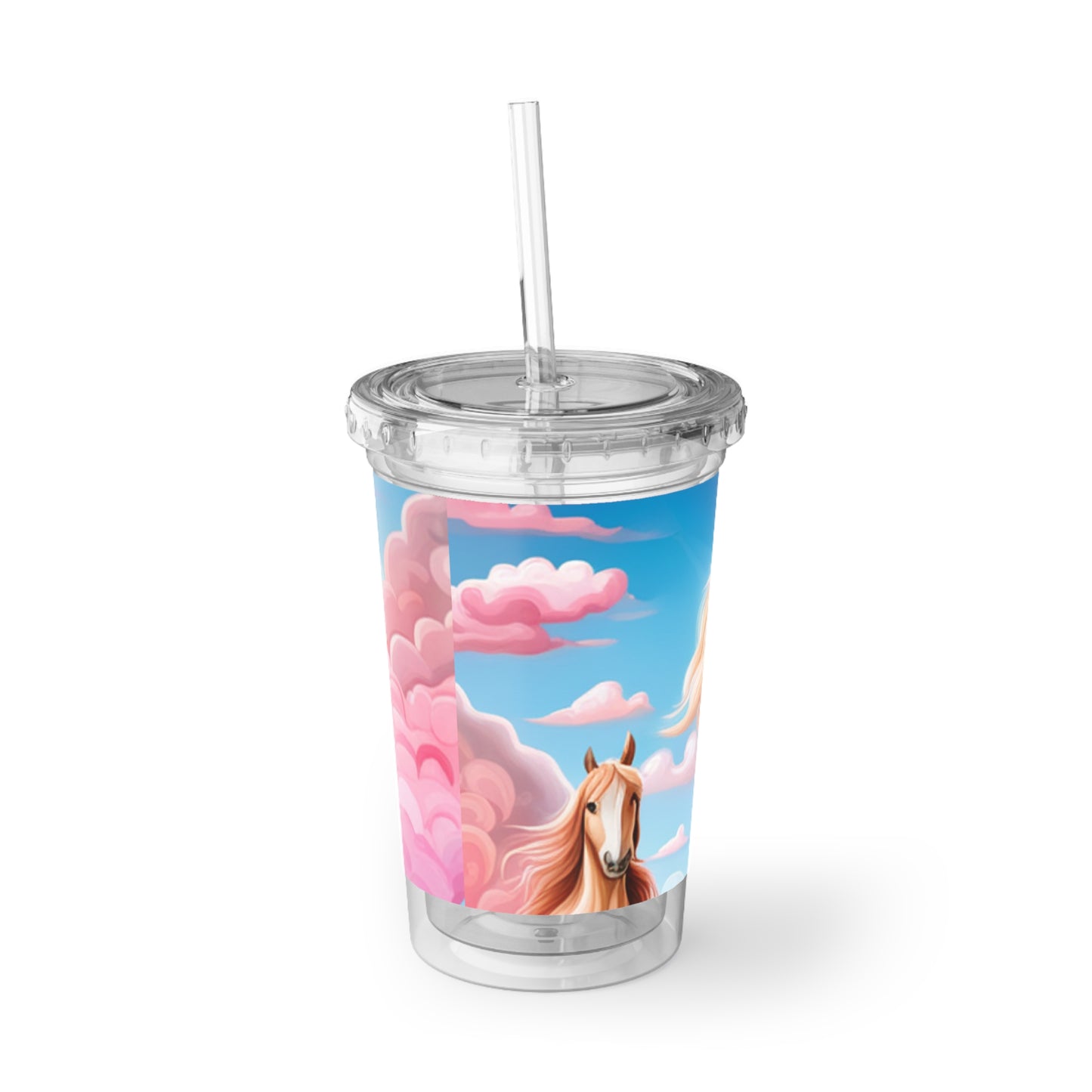 Pink Clouds and Horses - Suave Acrylic Cup