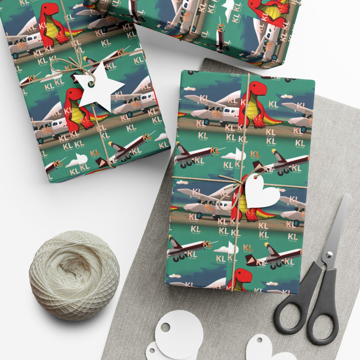 Dino Plane - Gift Wrap Papers
