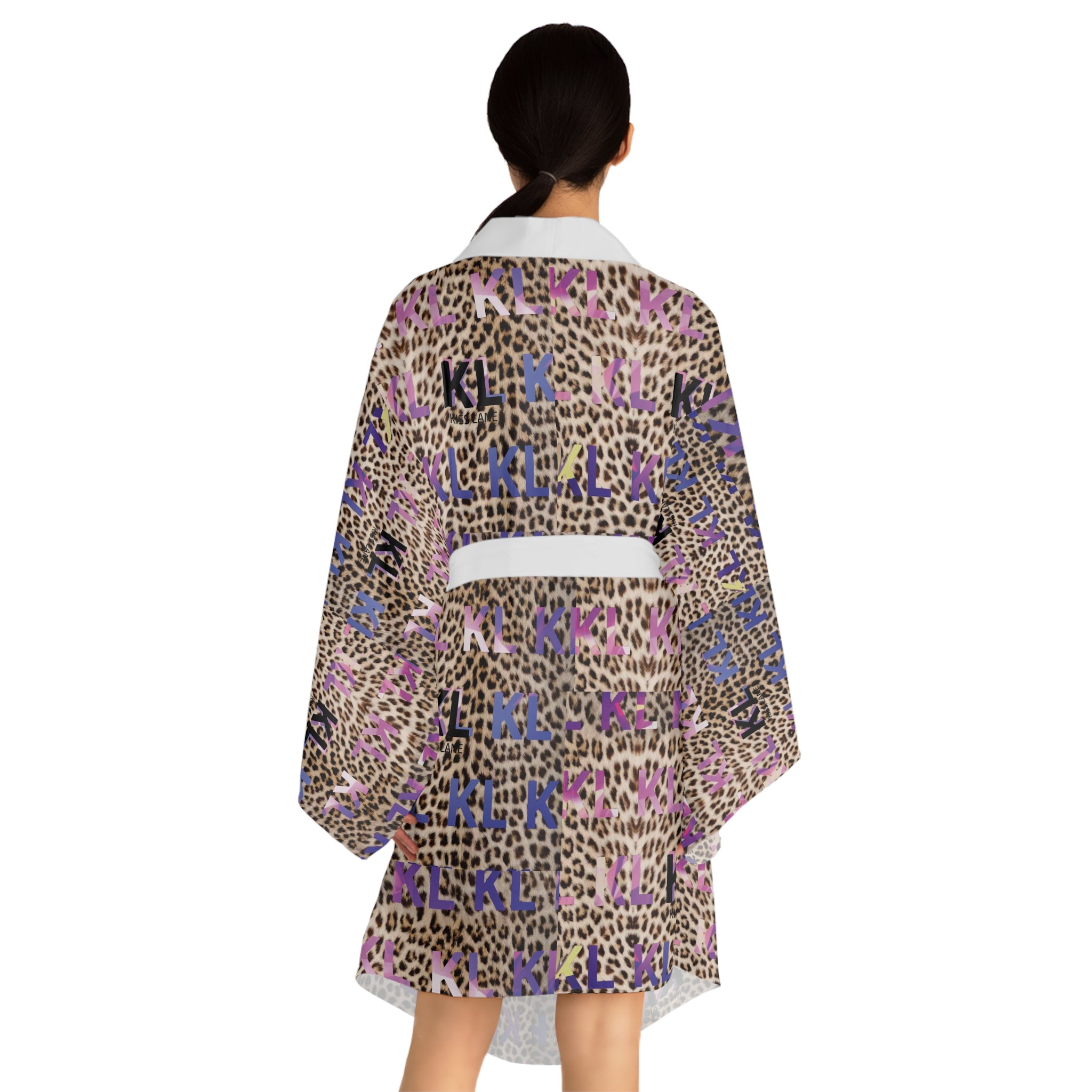 Kiss Lane Leopard - Long Sleeve Kimono Robe (AOP)