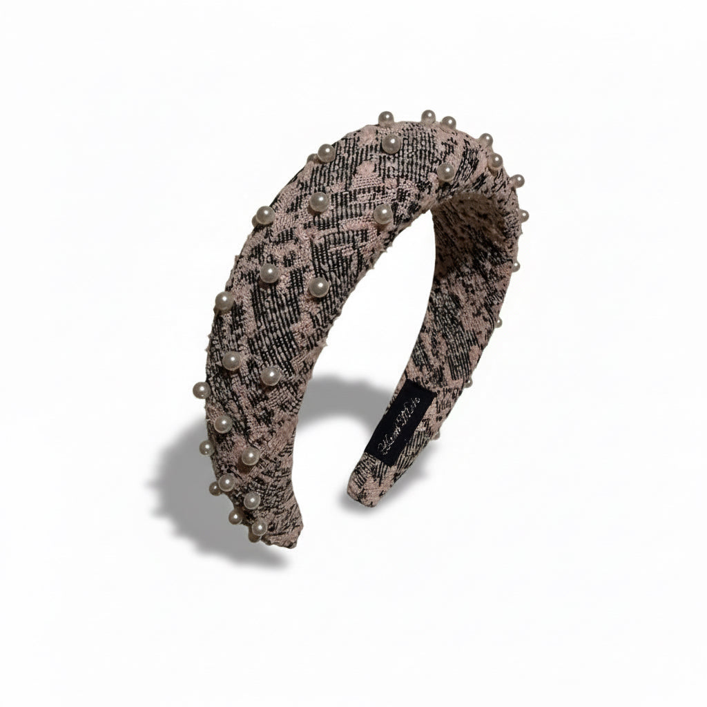 Pearl Tweed Headband | Elegant Pearl Hair Accessory