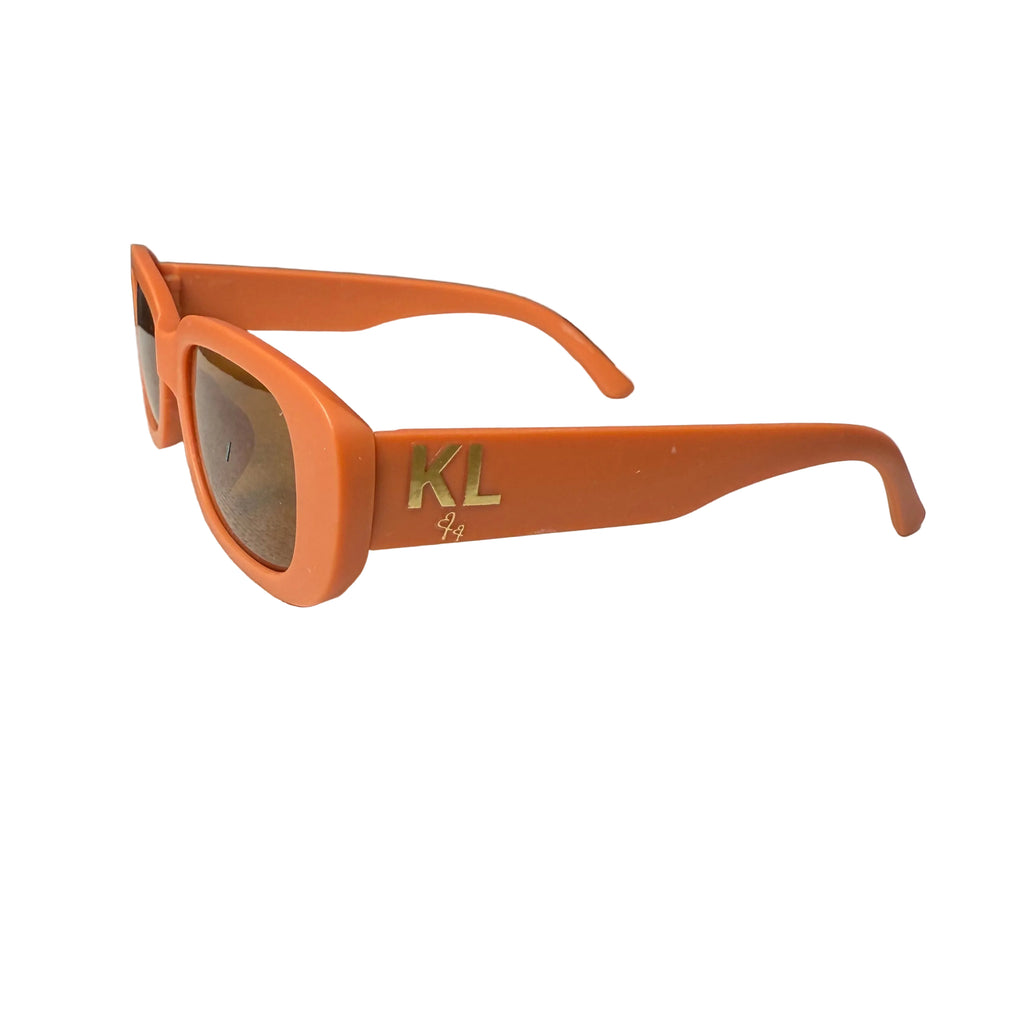 Kiss Lane KL Gold Diana Brown Sunglasses | Retro Square Fashion Shades