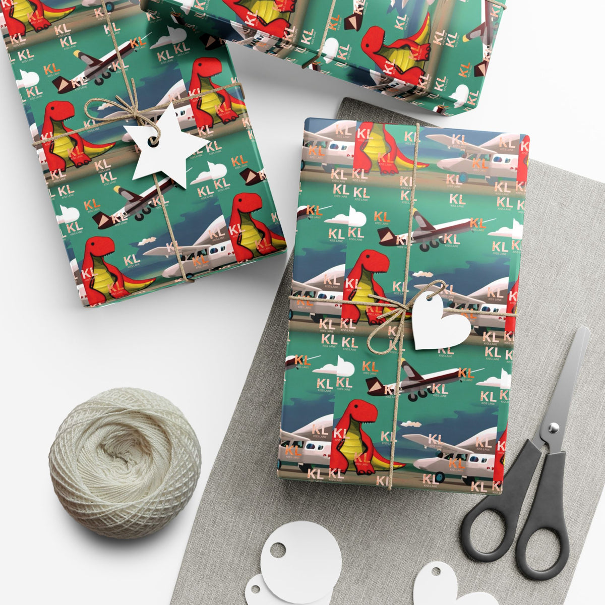 Dino Plane - Gift Wrap Papers