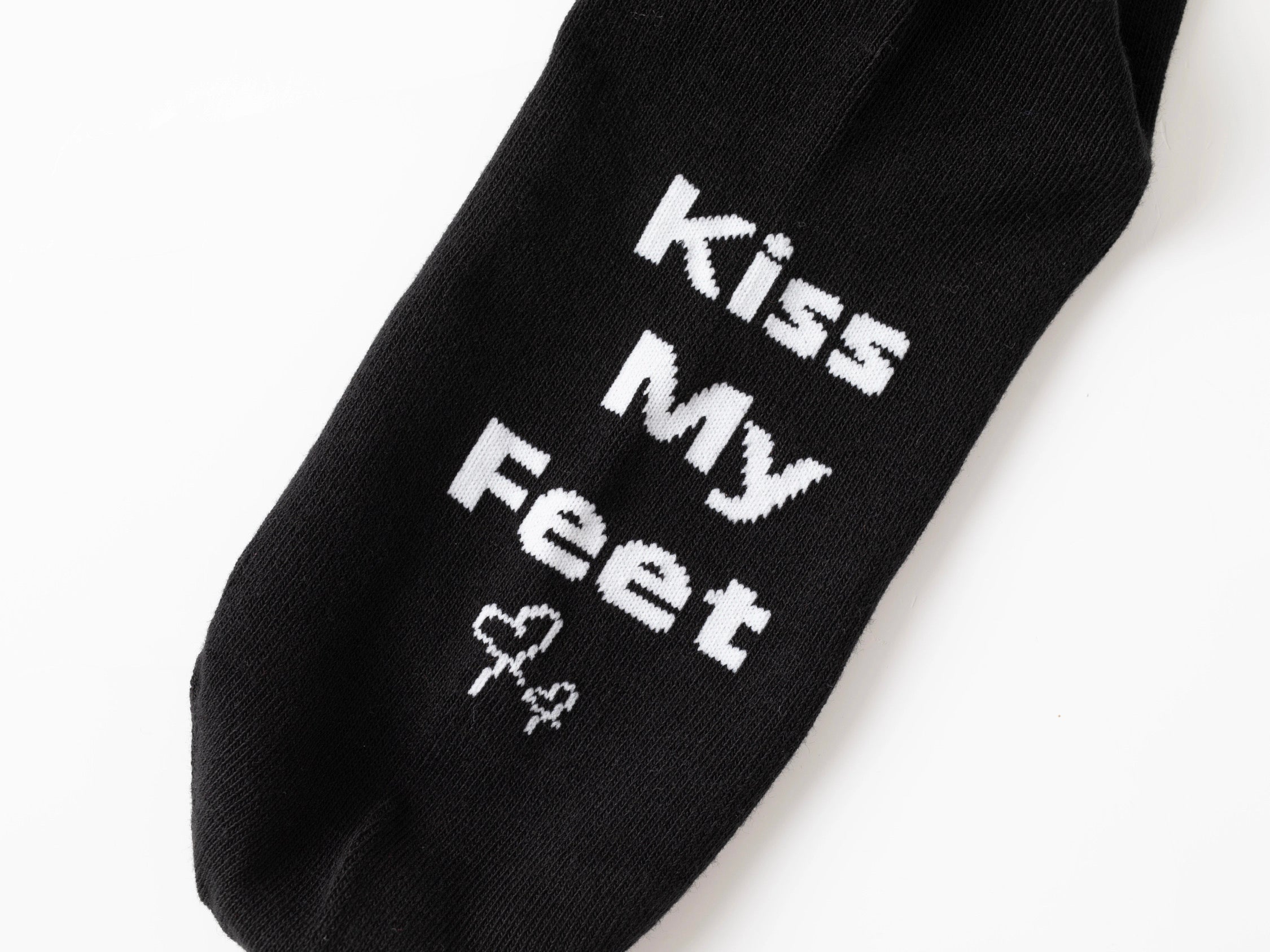 Kiss Lane “Kiss My Feet” Crew Socks – Black