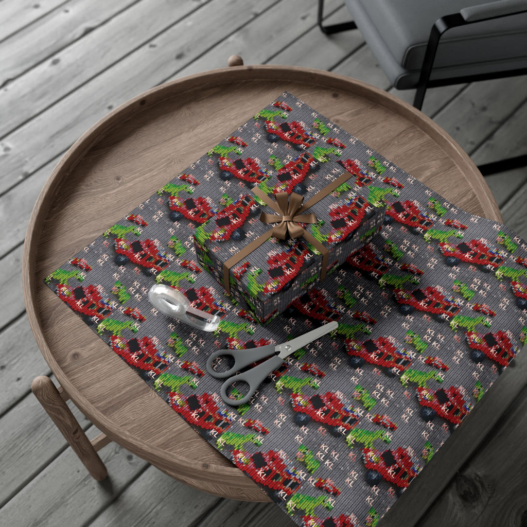 KL Kids Dinosaur & Truck Gift Wrap Paper