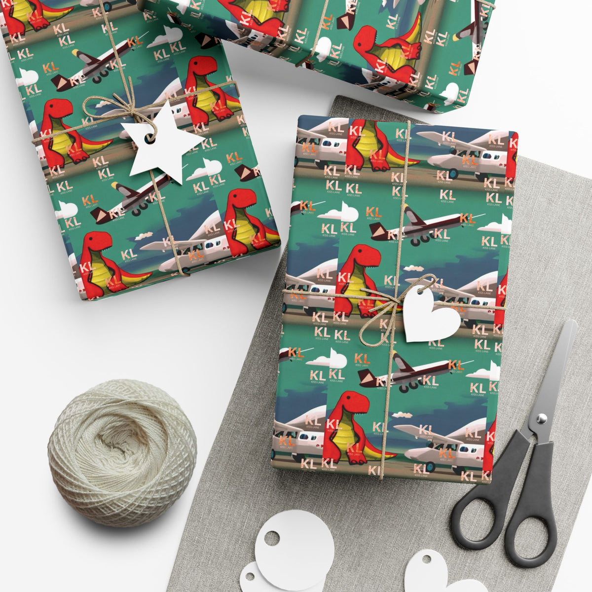 Dino Plane - Gift Wrap Papers