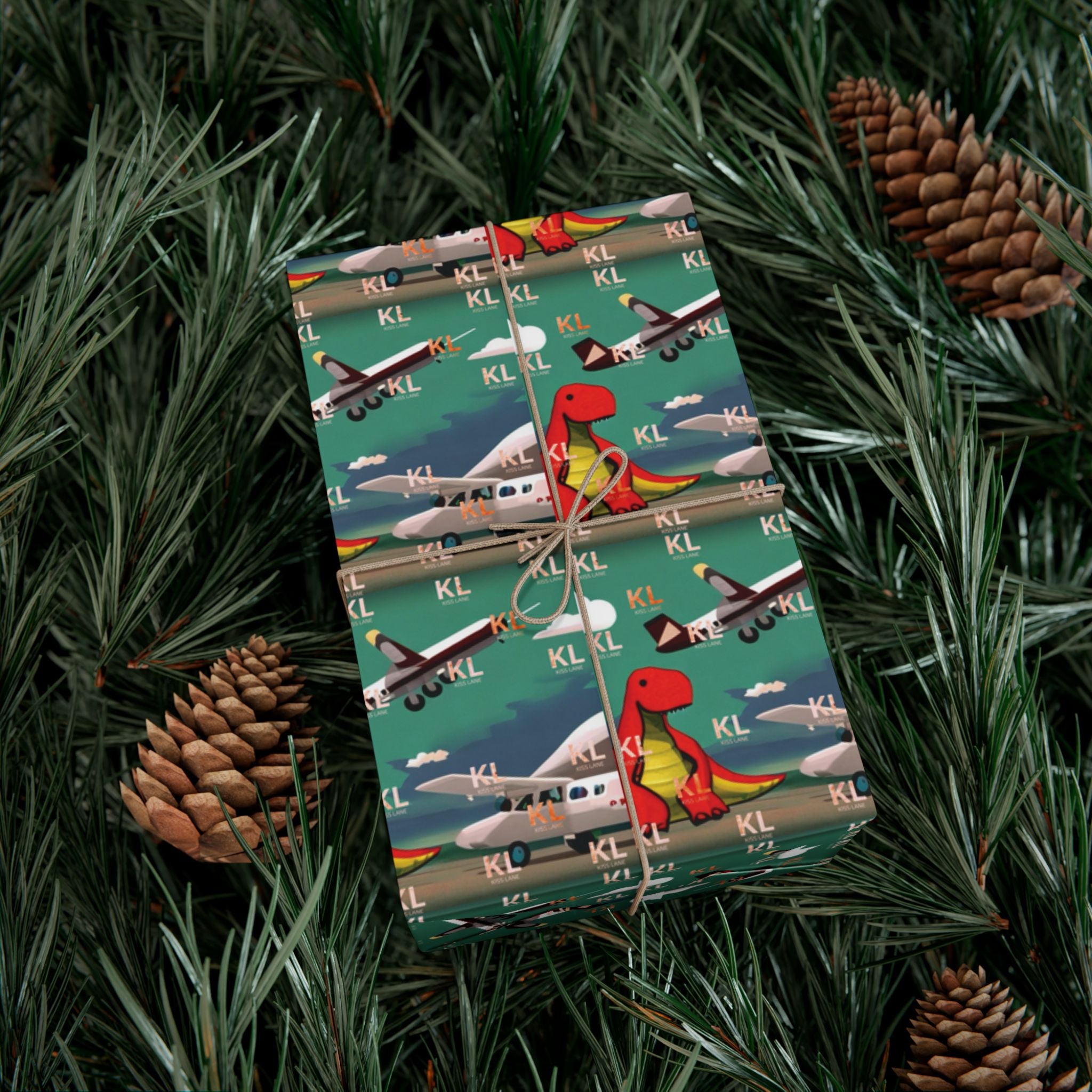 Dino Plane - Gift Wrap Papers