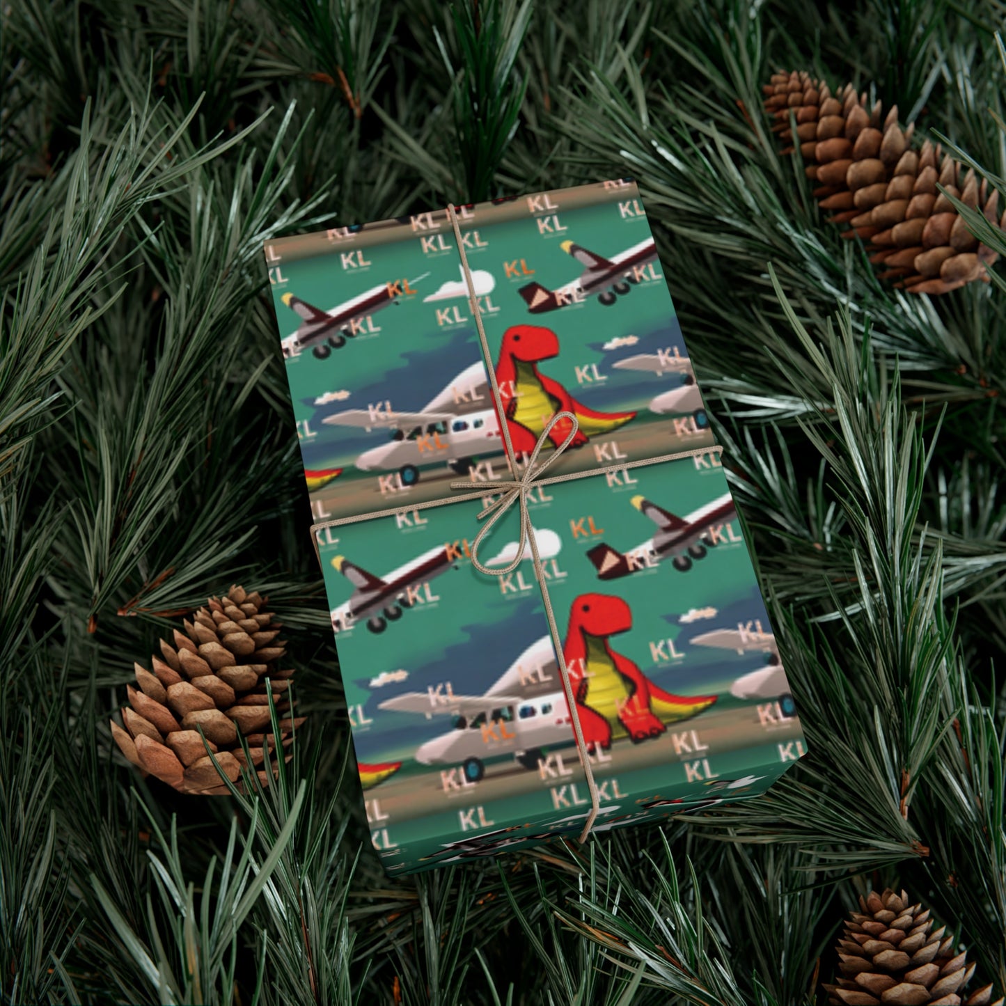 Dino Plane - Gift Wrap Papers