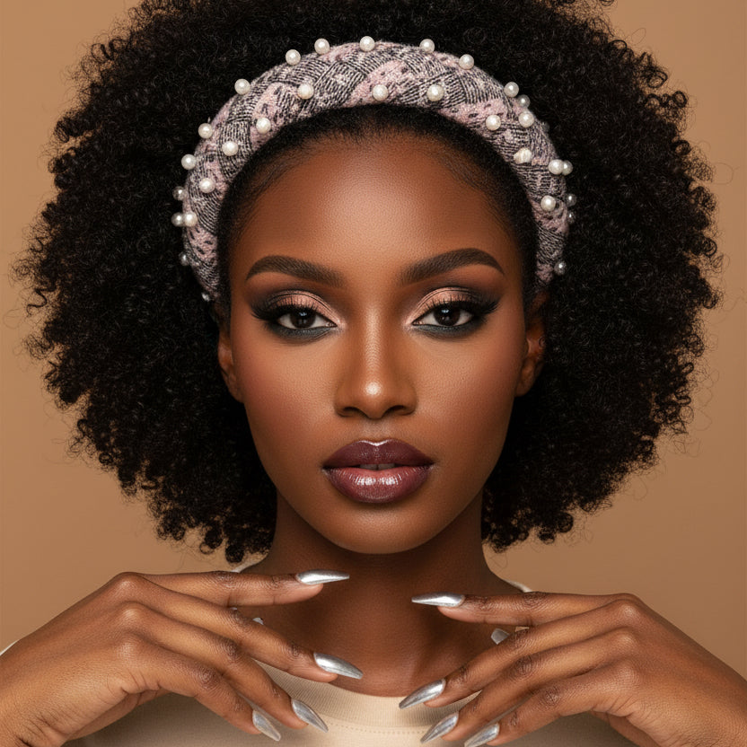 Pearl Tweed Headband | Elegant Pearl Hair Accessory