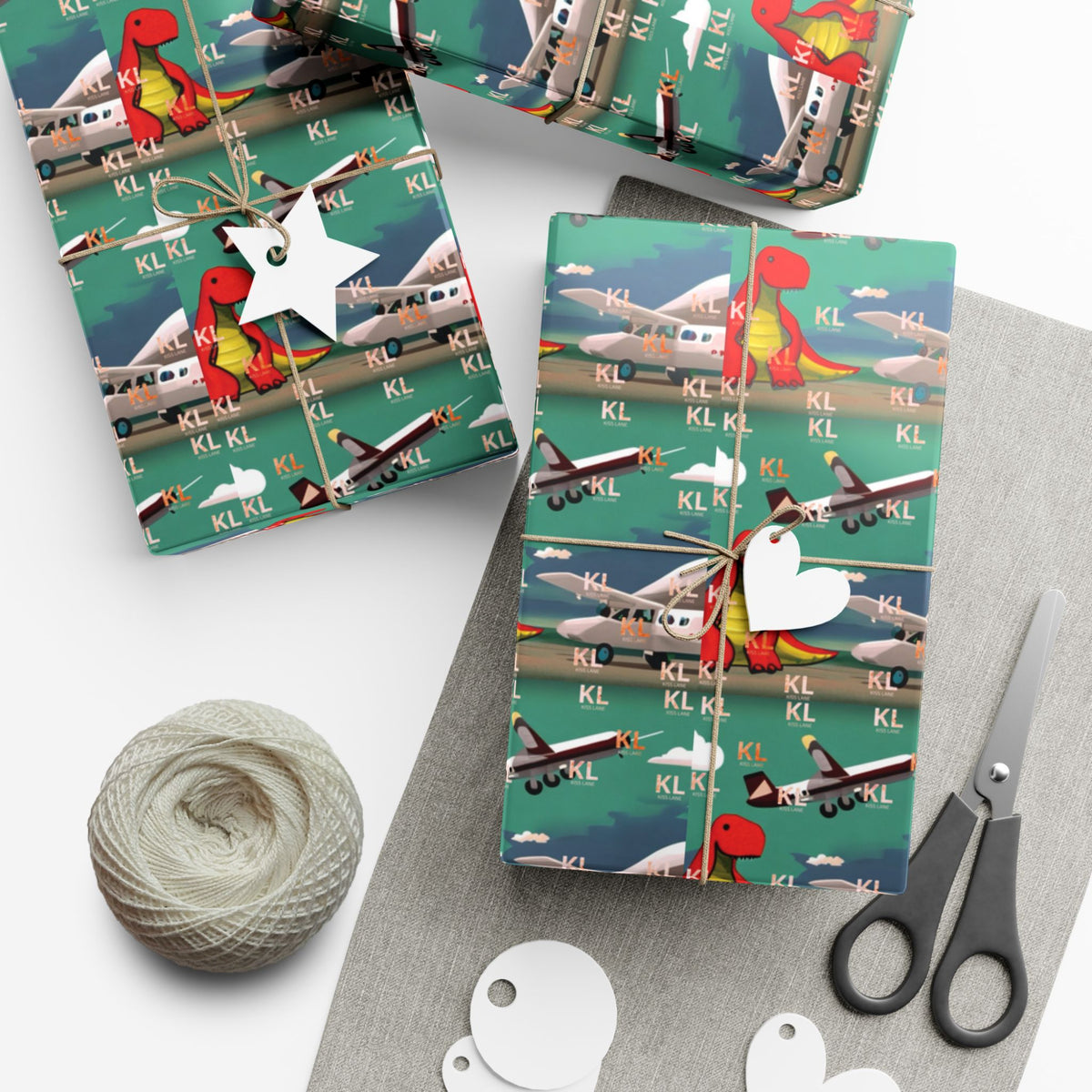 Dino Plane - Gift Wrap Papers