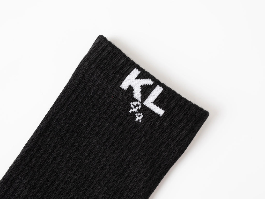 Kiss Lane “Kiss My Feet” Crew Socks – Black