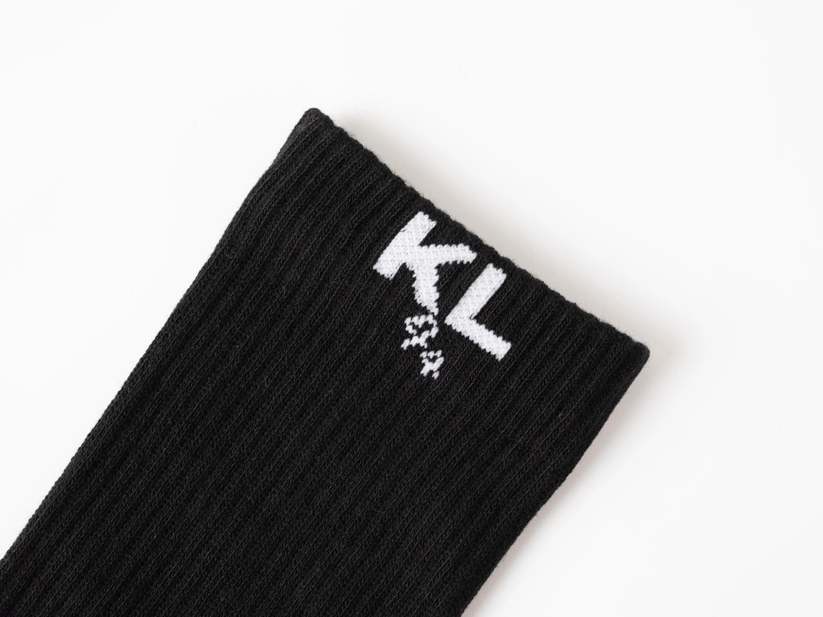 Kiss Lane “Kiss My Feet” Crew Socks – Black