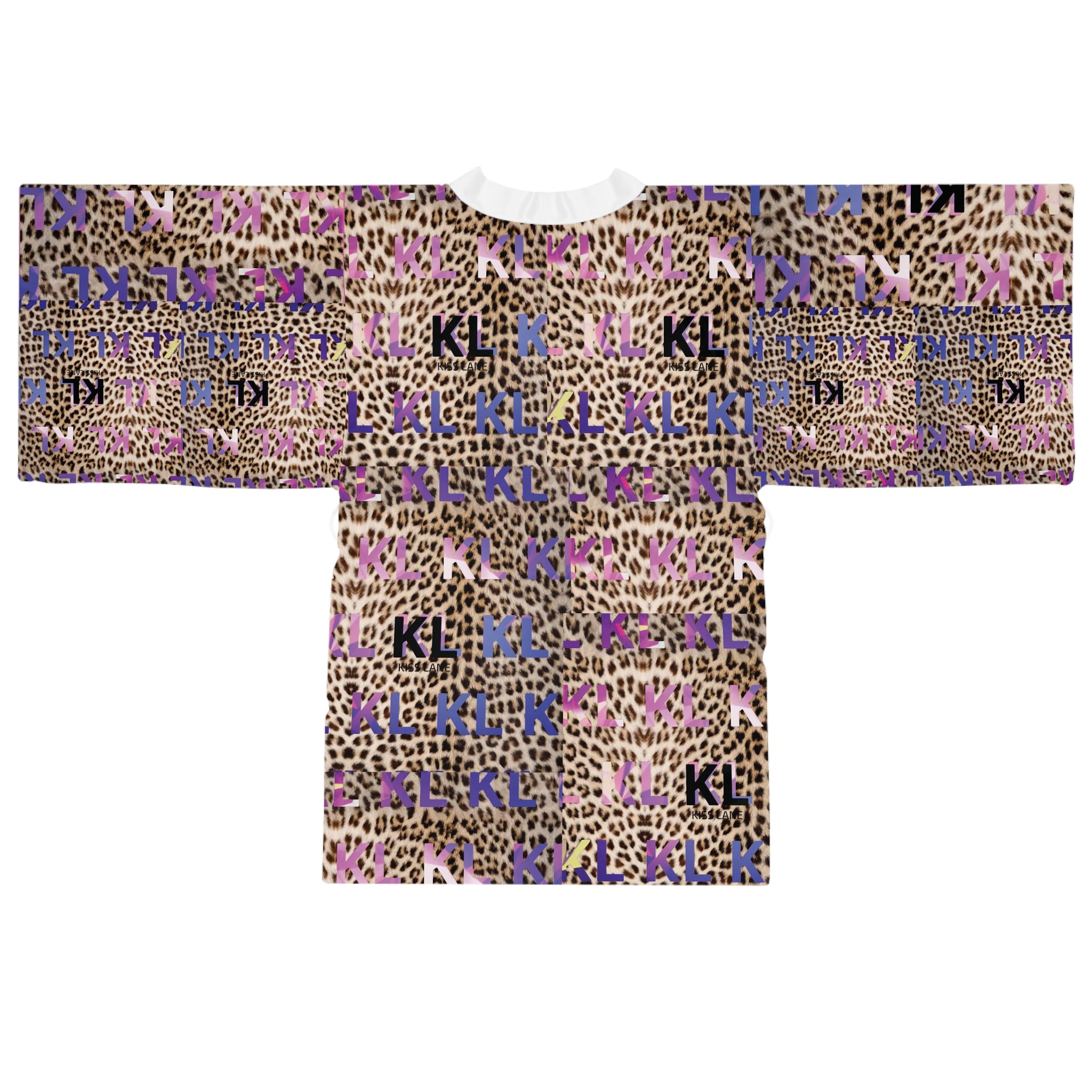 Kiss Lane Leopard - Long Sleeve Kimono Robe (AOP)