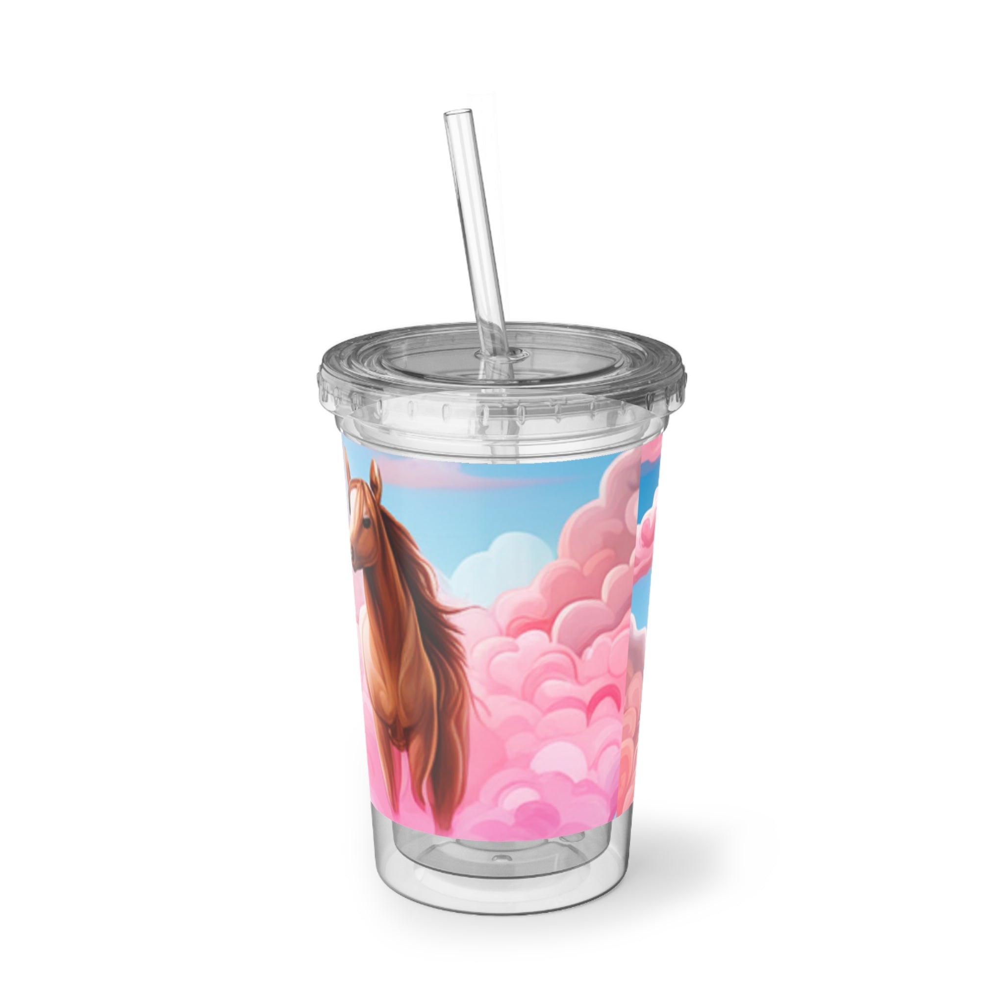 Pink Clouds and Horses - Suave Acrylic Cup