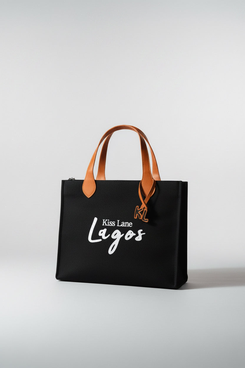 Lagos Tote Noir Edition | Black Tote Bag for Women | Kiss Lane