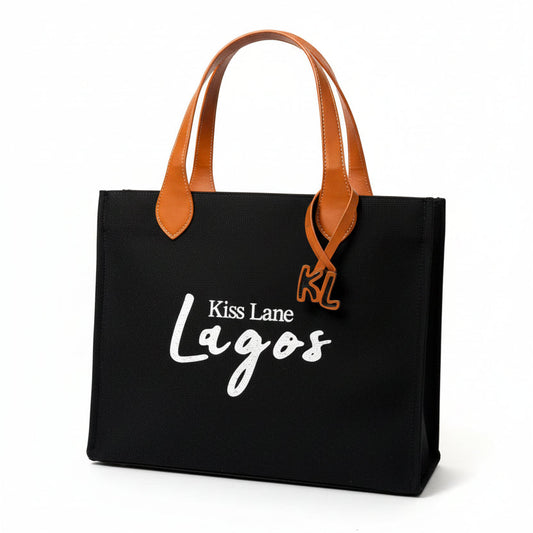Lagos Tote Noir Edition | Black Tote Bag for Women | Kiss Lane