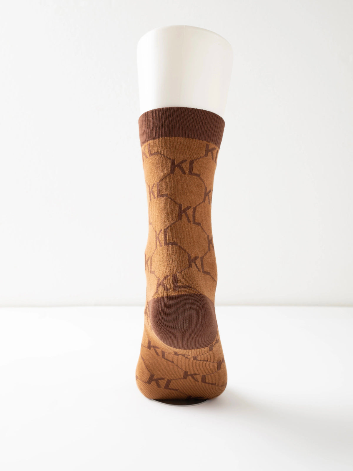 Kiss Lane Signature Monogram Crew Socks – Caramel Cocoa