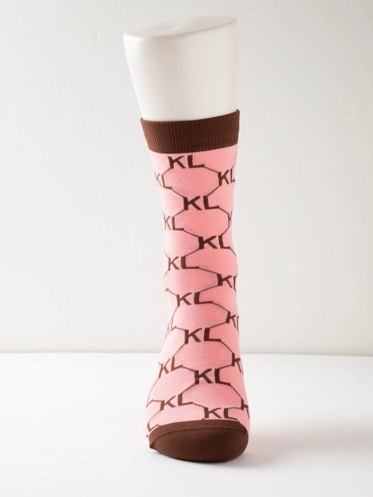 Kiss Lane Signature Monogram Crew Socks – Pink Cocoa