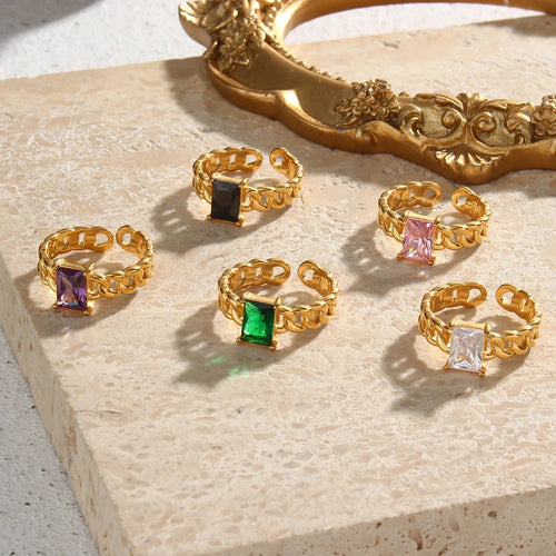 BRIA - (GREEN SQUARE) RING