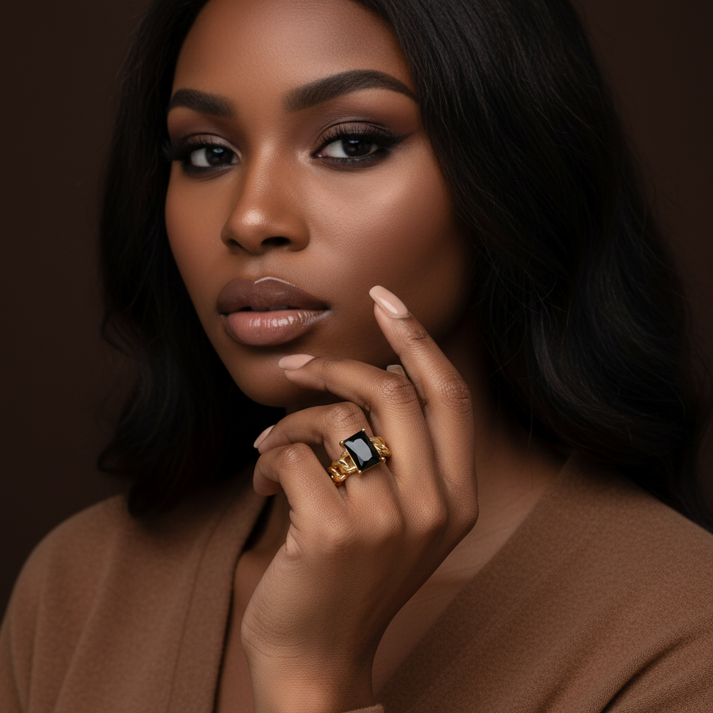 BRIA - (BLACK SQUARE) RING