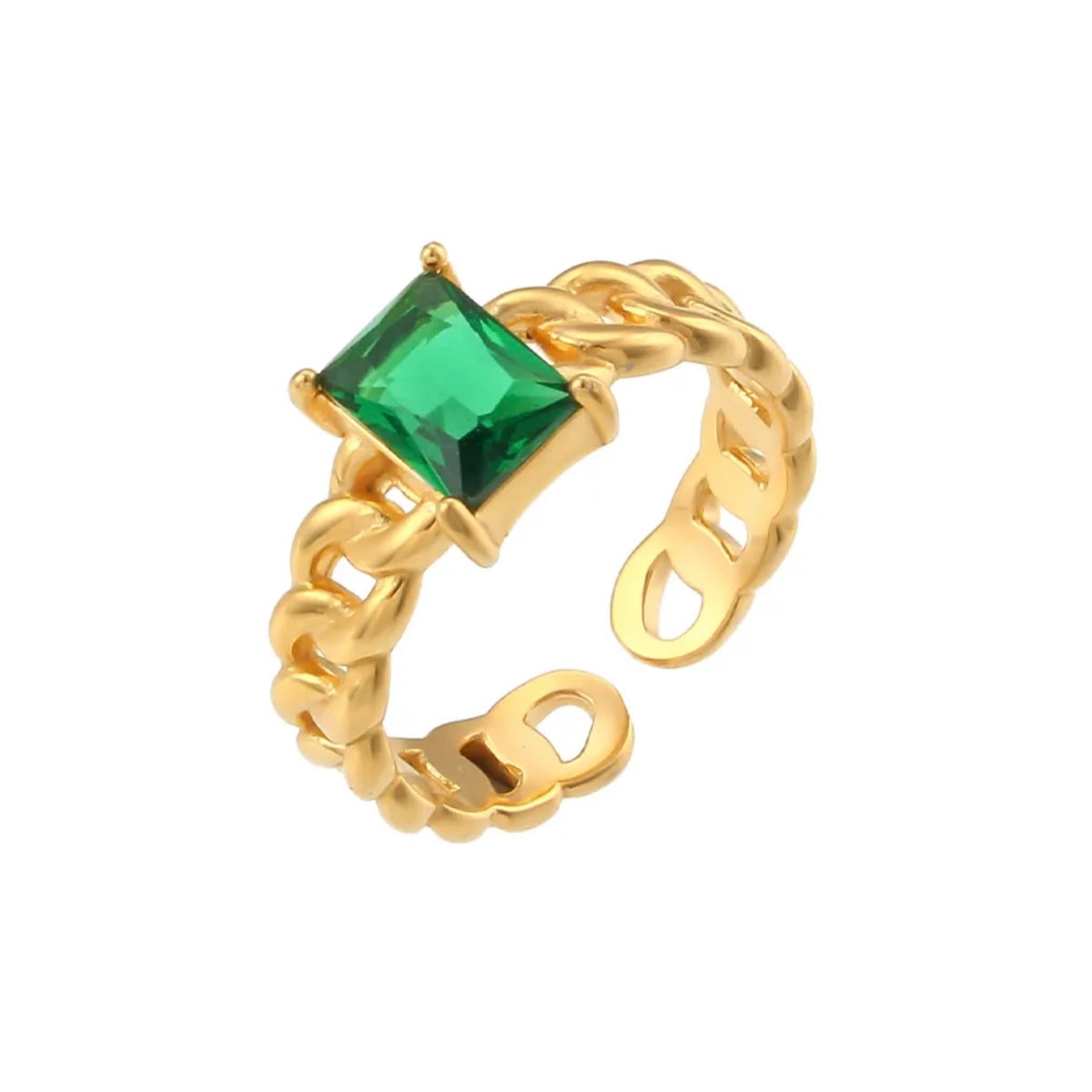 BRIA - (GREEN SQUARE) RING