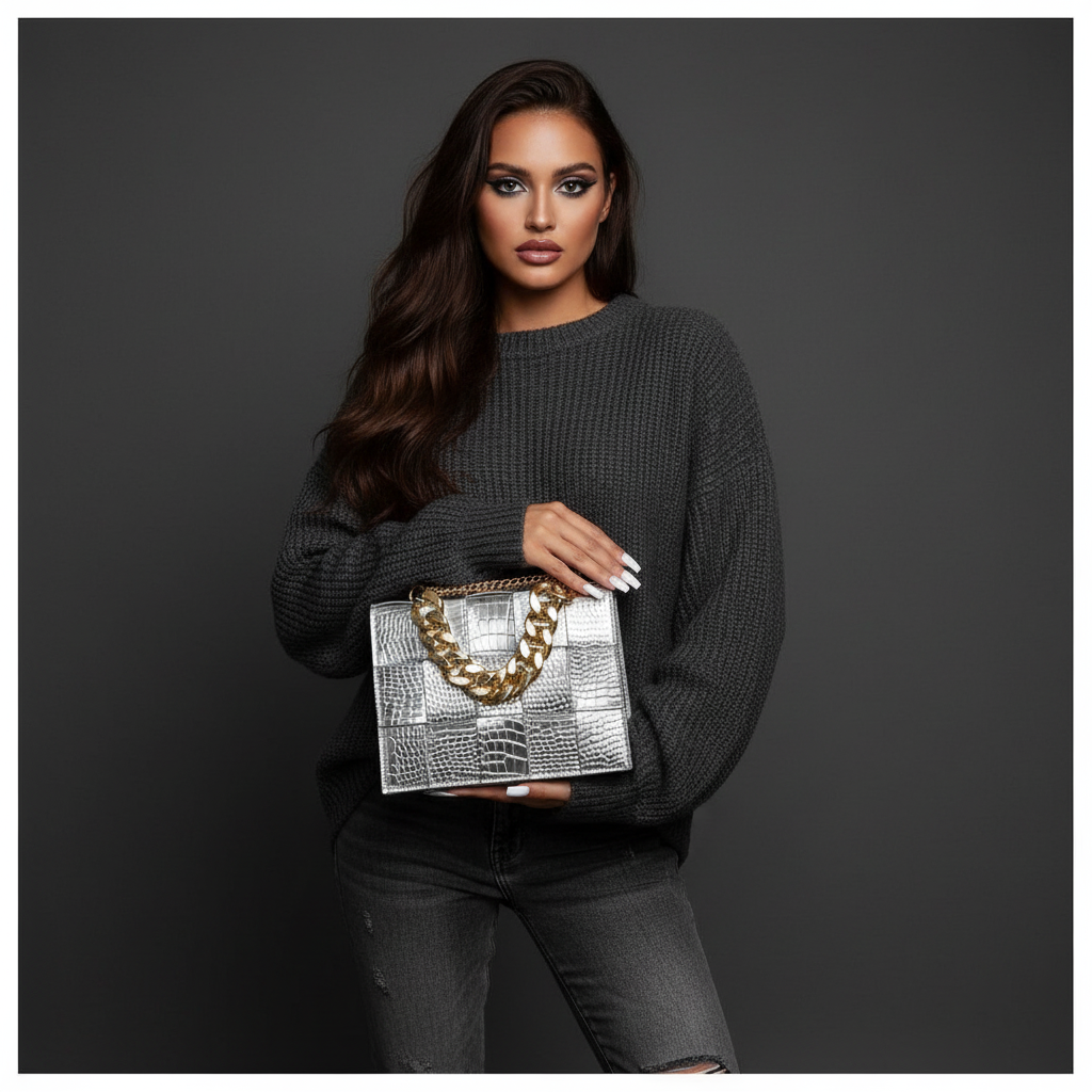 CHECKERED CHAIN (SILVER)