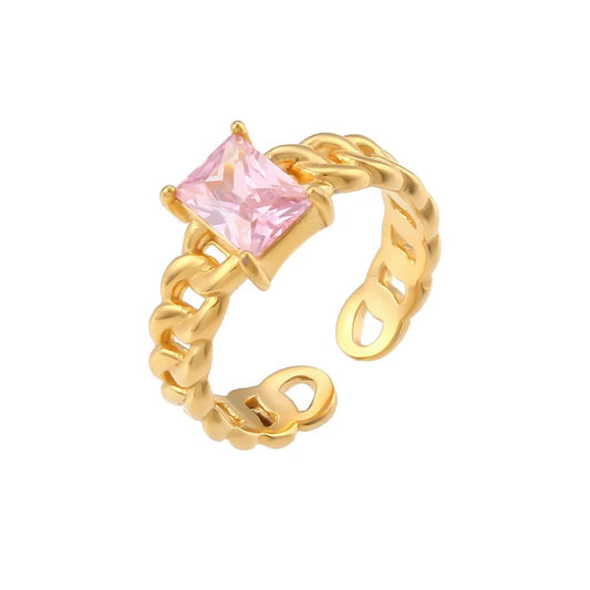 BRIA - (PINK SQUARE) RING