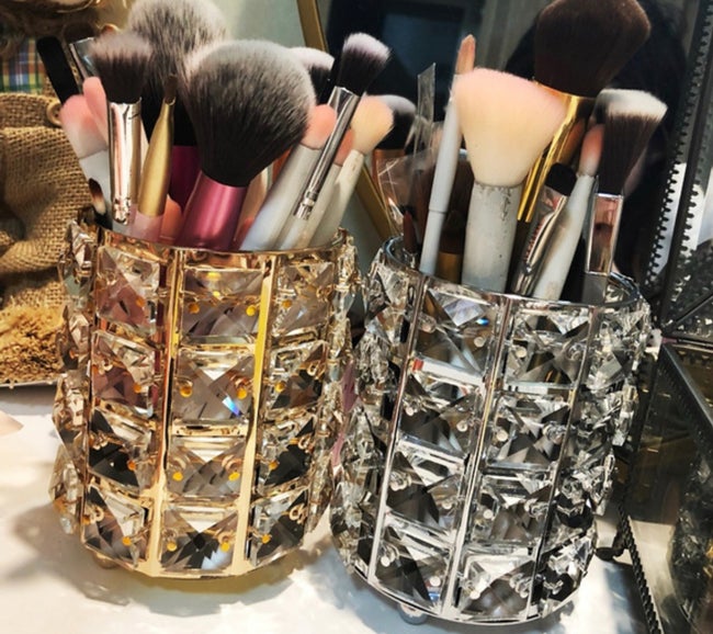 ELEGANT CRYSTAL BRUSHES HOLDER