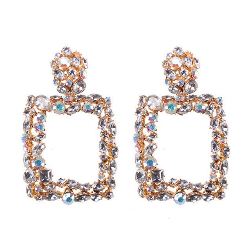 CRYSTAL SQUARE EARRINGS