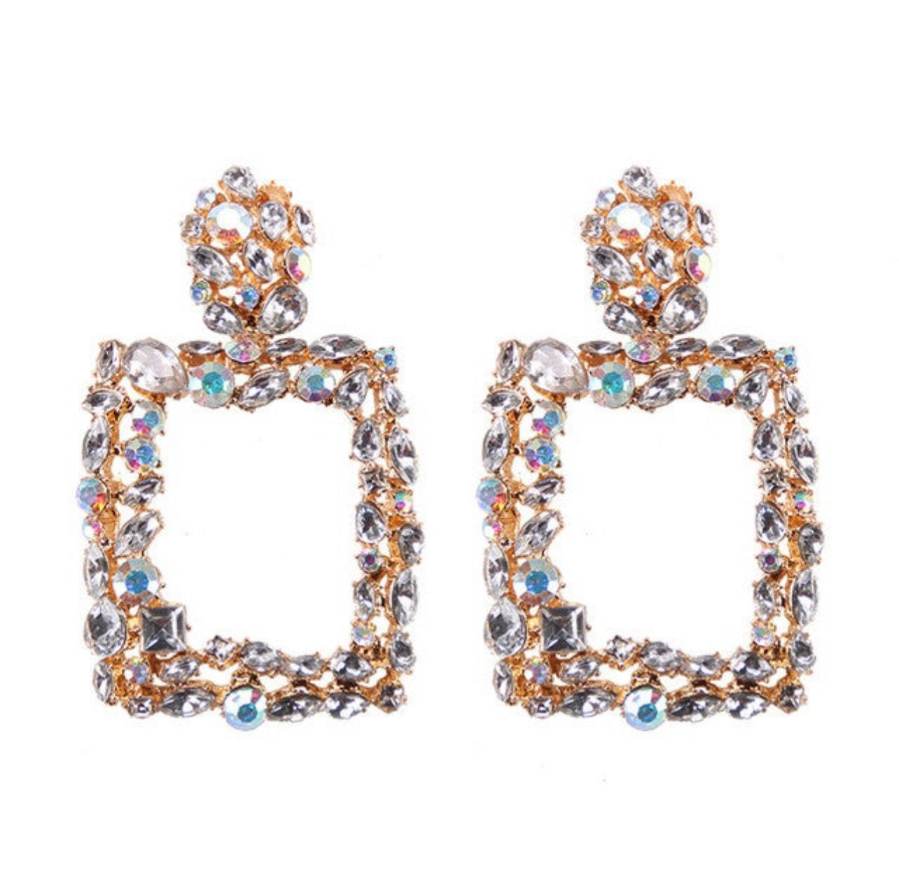 CRYSTAL SQUARE EARRINGS
